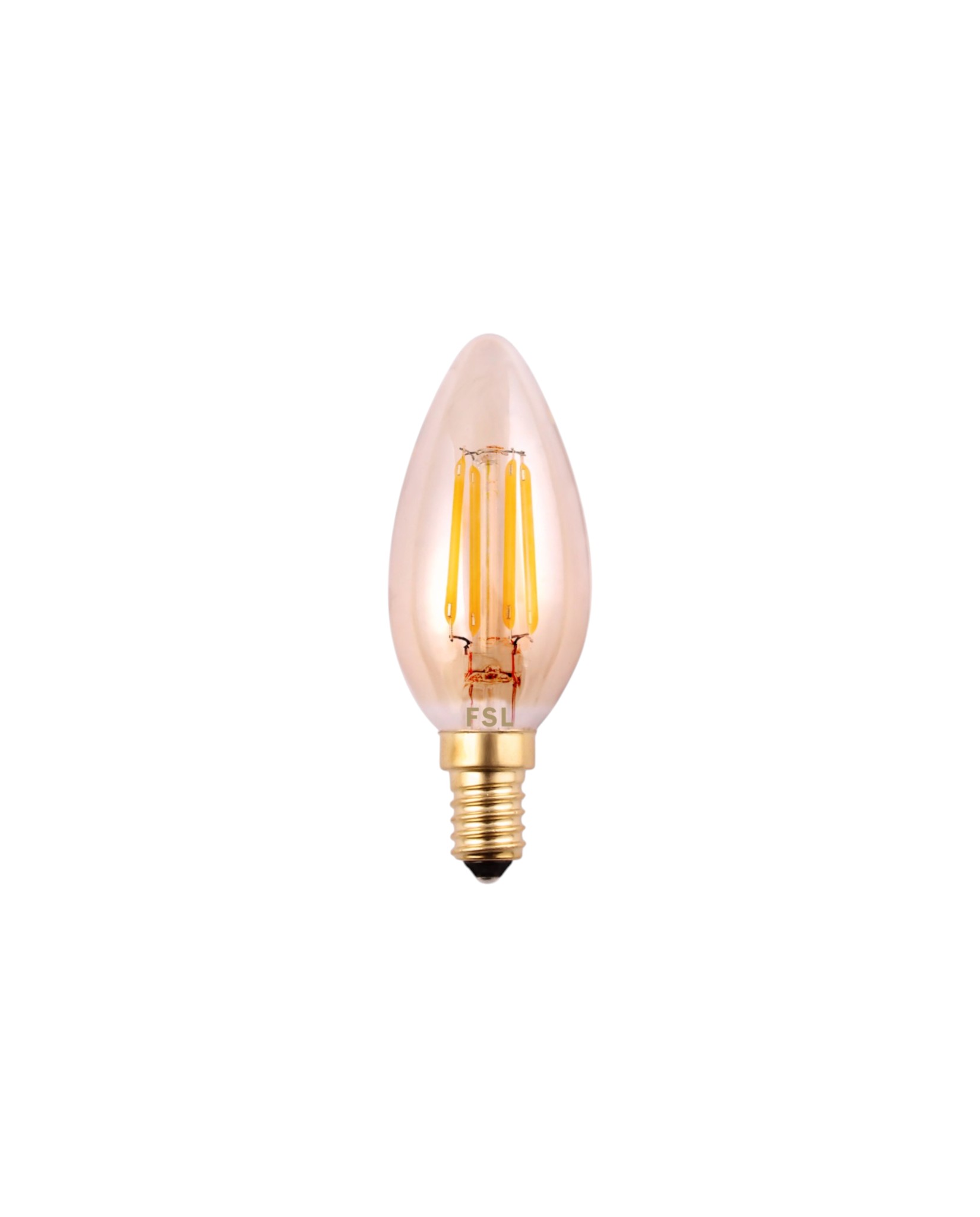FS-C35-5W-FAM-AM נורת פילמנט אמבר 5W לד נר C35 בסיס E14 – תמונה 1