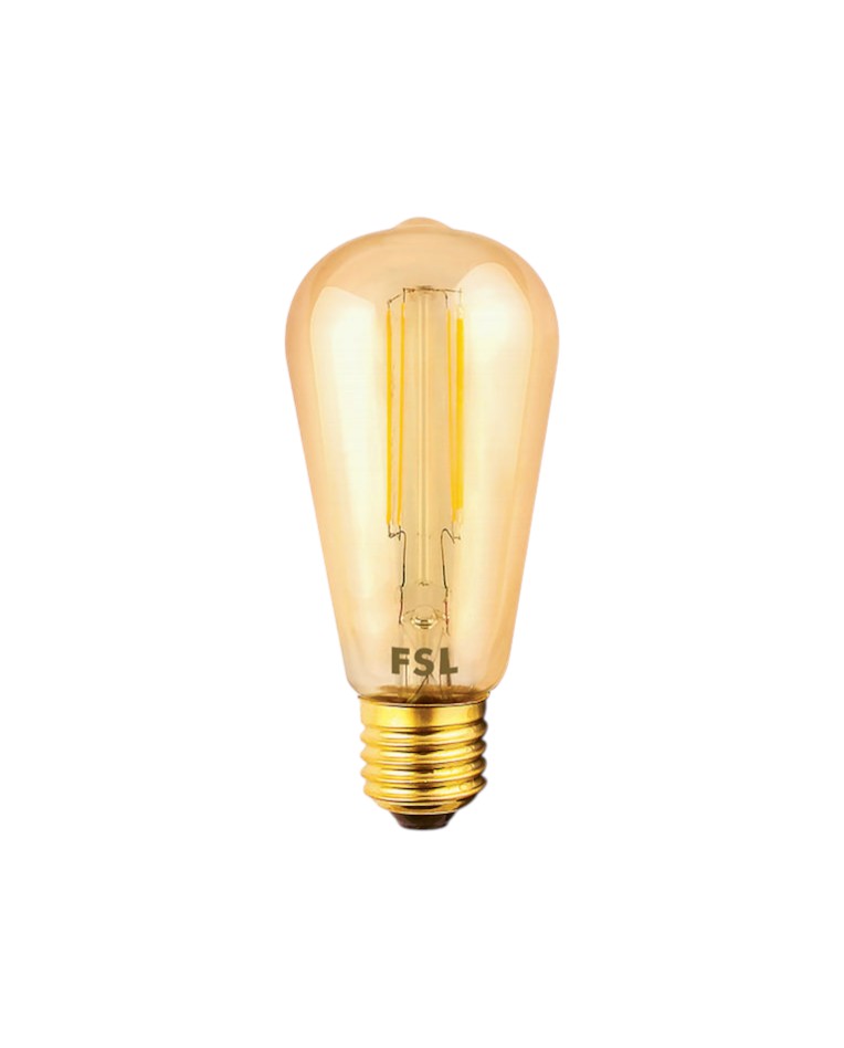 FS-ST21-10W-FAM-DM נורת פילמנט אמבר 10W לד אגס ST21 בסיס E27 – תמונה 1