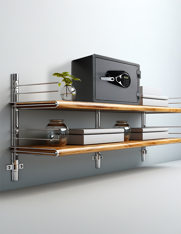 Wire Shelves on white background.