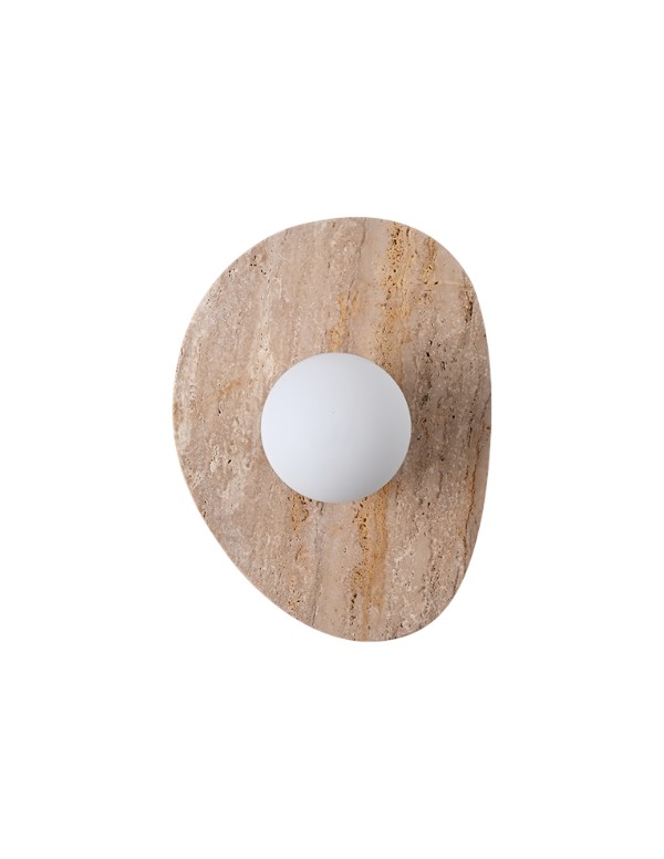 Livia-G9-1 Livia גוף תאורה צמוד קיר זכוכית וטרוורטין G9 – תמונה 1
