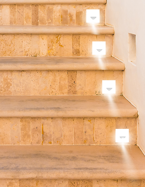 Concrete stairs גוף תאורה שקוע קיר OR פנים דגם 3W BLANK לבן – תמונה 2